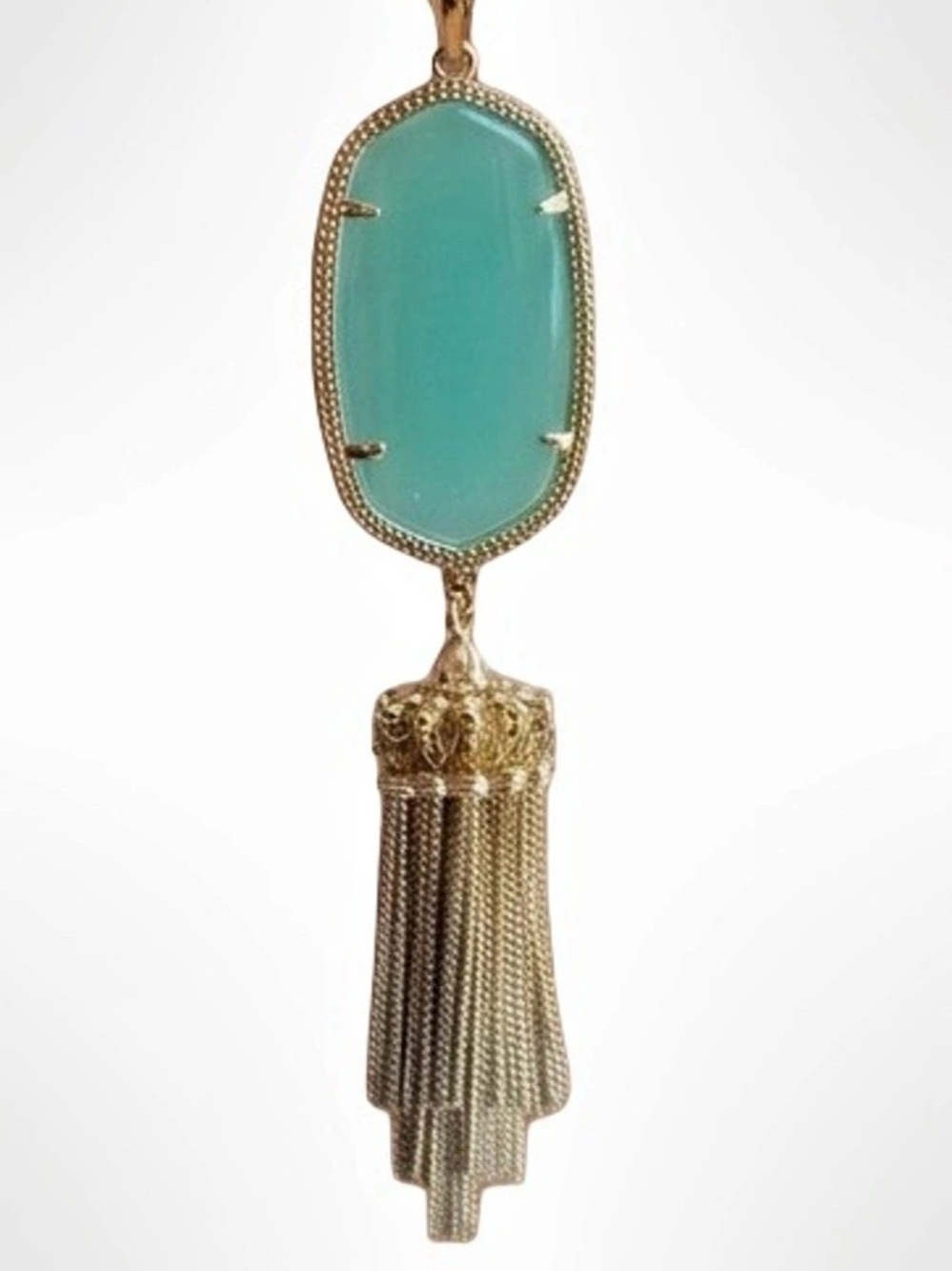 Kendra Scott Rayne Long Pendant Necklace Turquoise & Gold Plated Brass 30 Inch🩵